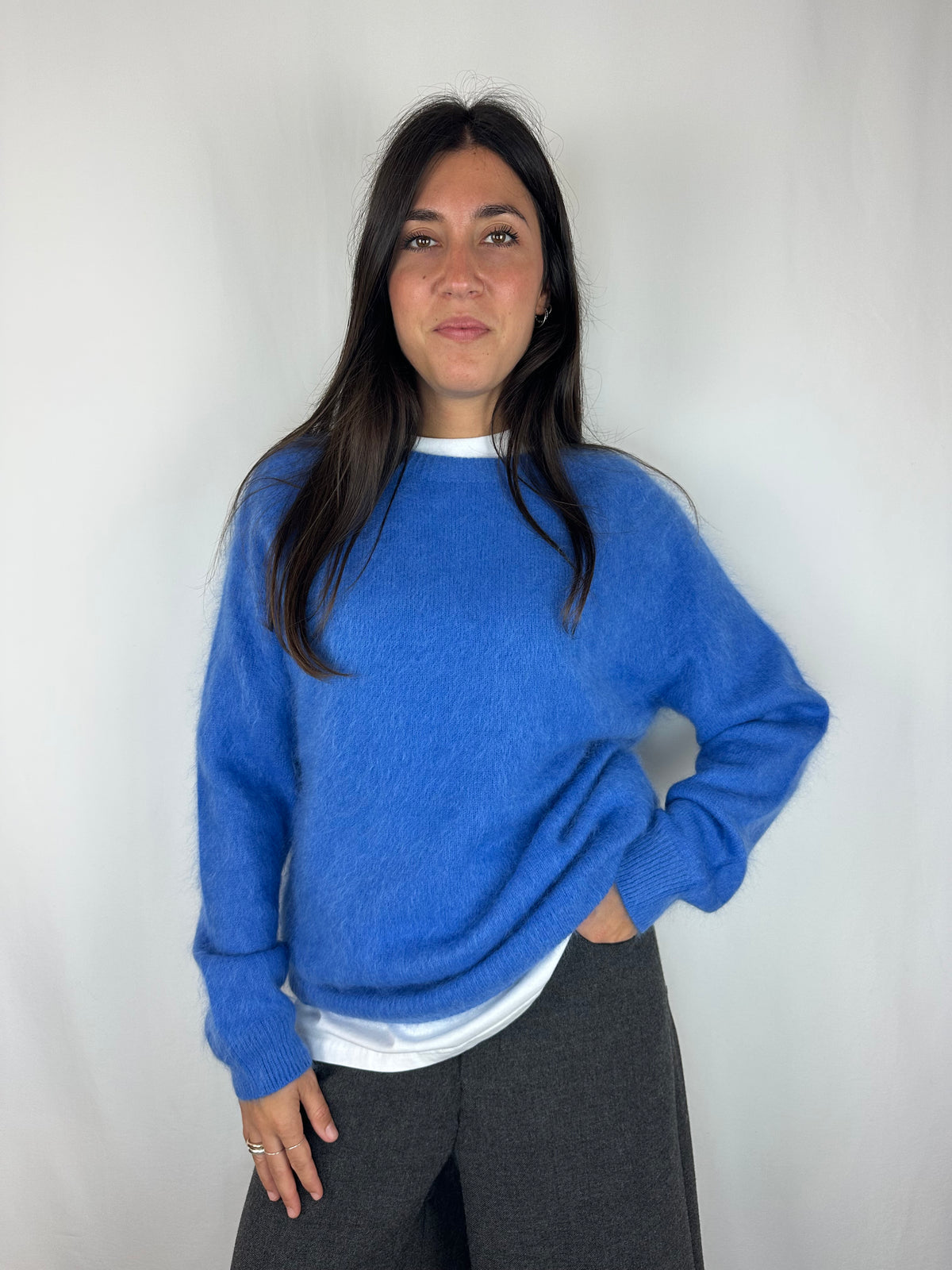 MAGLIONE CERULEO IN LANA