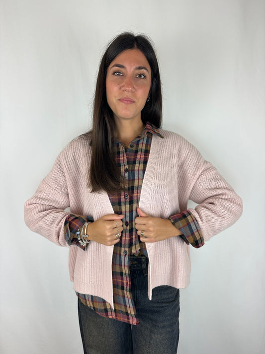 CARDIGAN ROSA 100% LANA MERINO