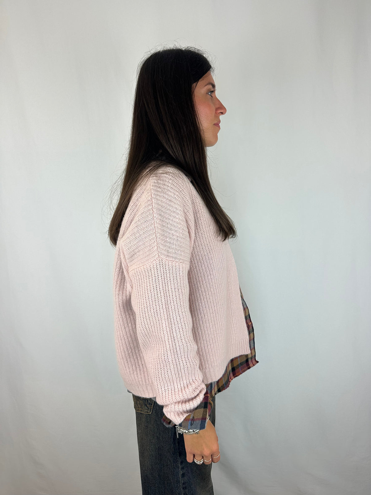 CARDIGAN ROSA 100% LANA MERINO