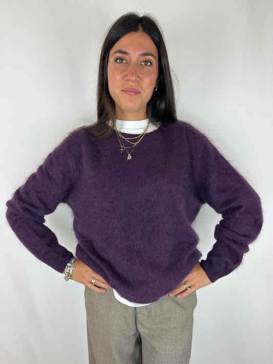 MAGLIONE PRUGNA IN LANA
