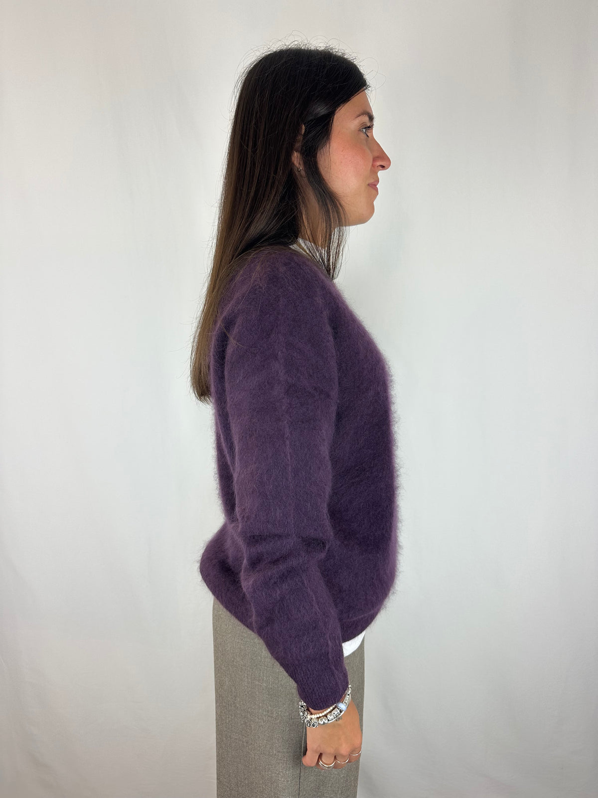 MAGLIONE PRUGNA IN LANA