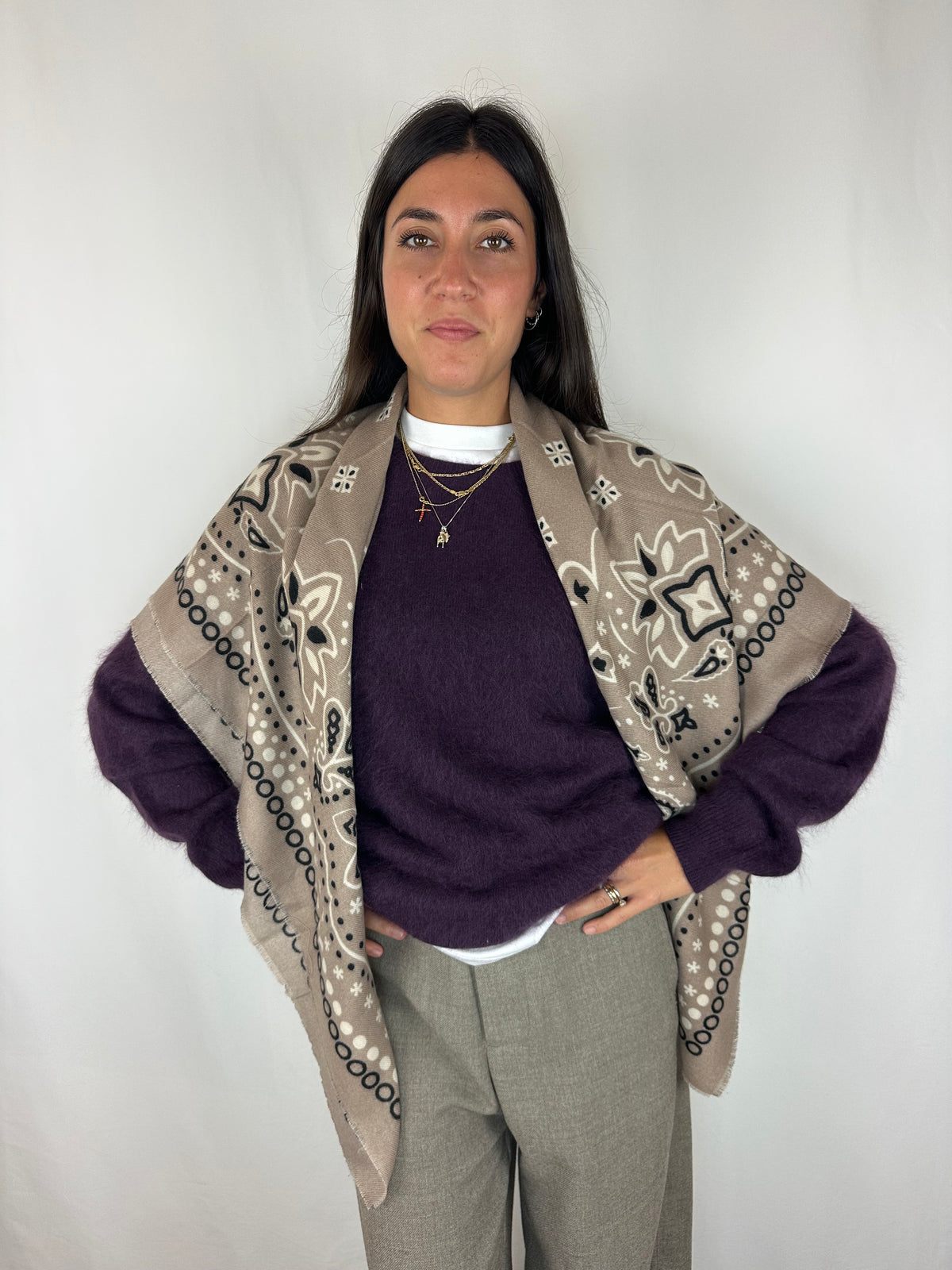 SCIARPA BANDANA BEIGE