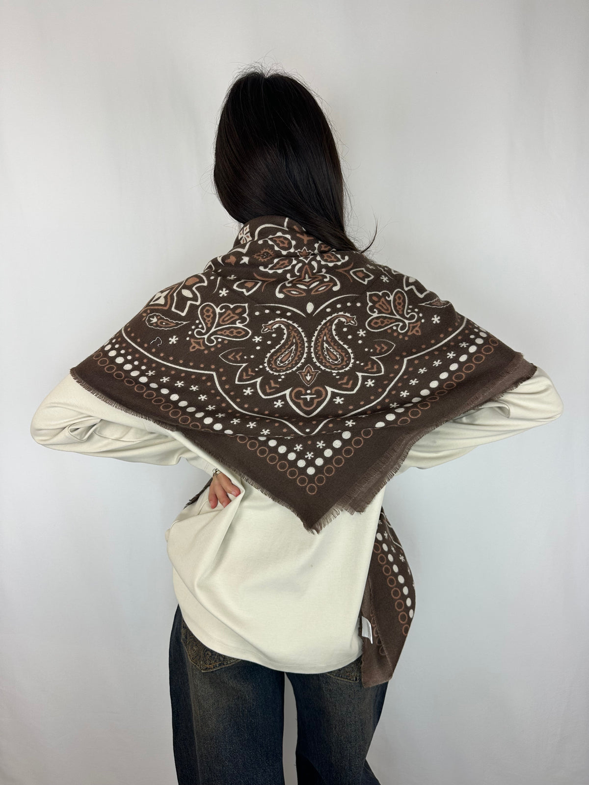 SCIARPA BANDANA MARRONE