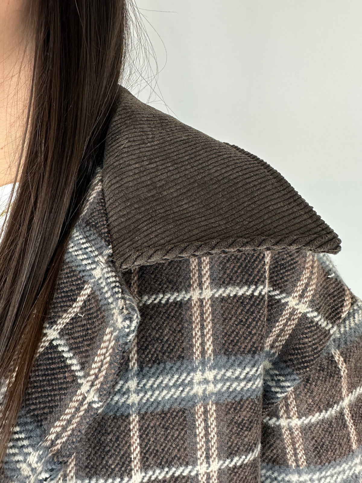 GIACCA CHECK MARRONE|AZZURRO FODERATA