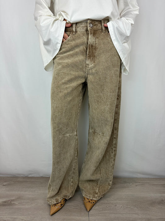PANTALONE CAMMELLO VELLUTO A COSTE