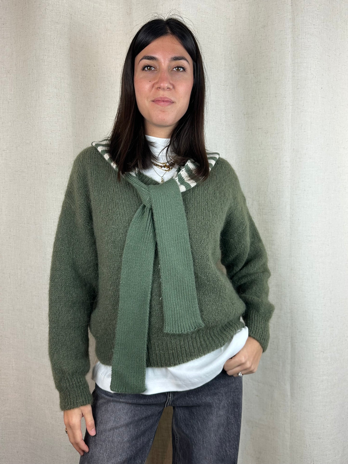 CAPPUCCIO RIGHE VERDE