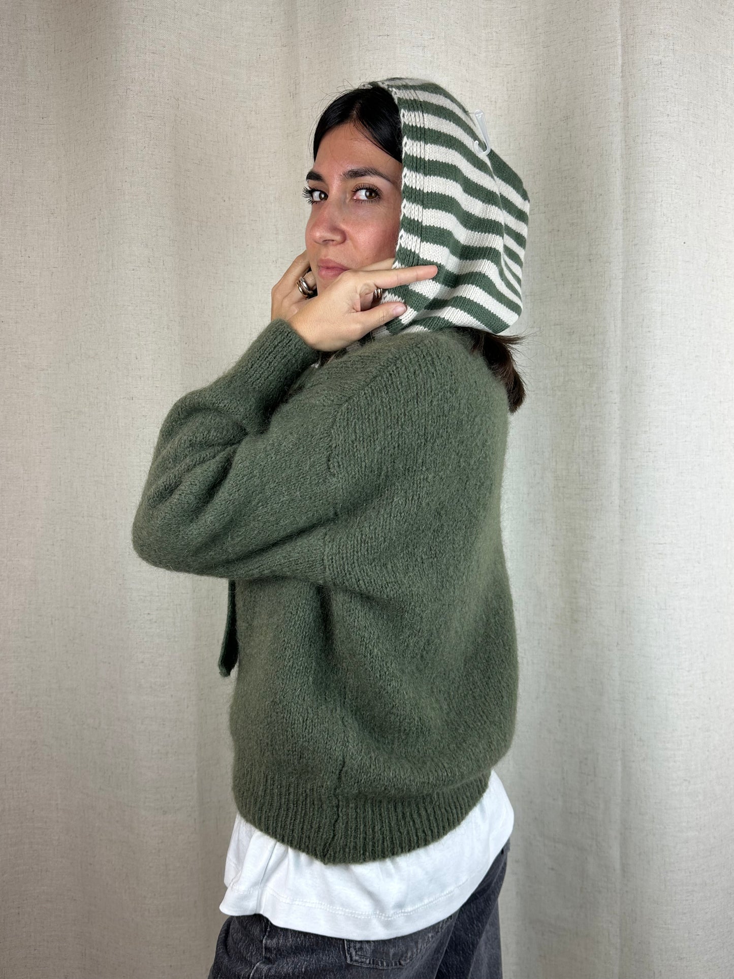 CAPPUCCIO RIGHE VERDE