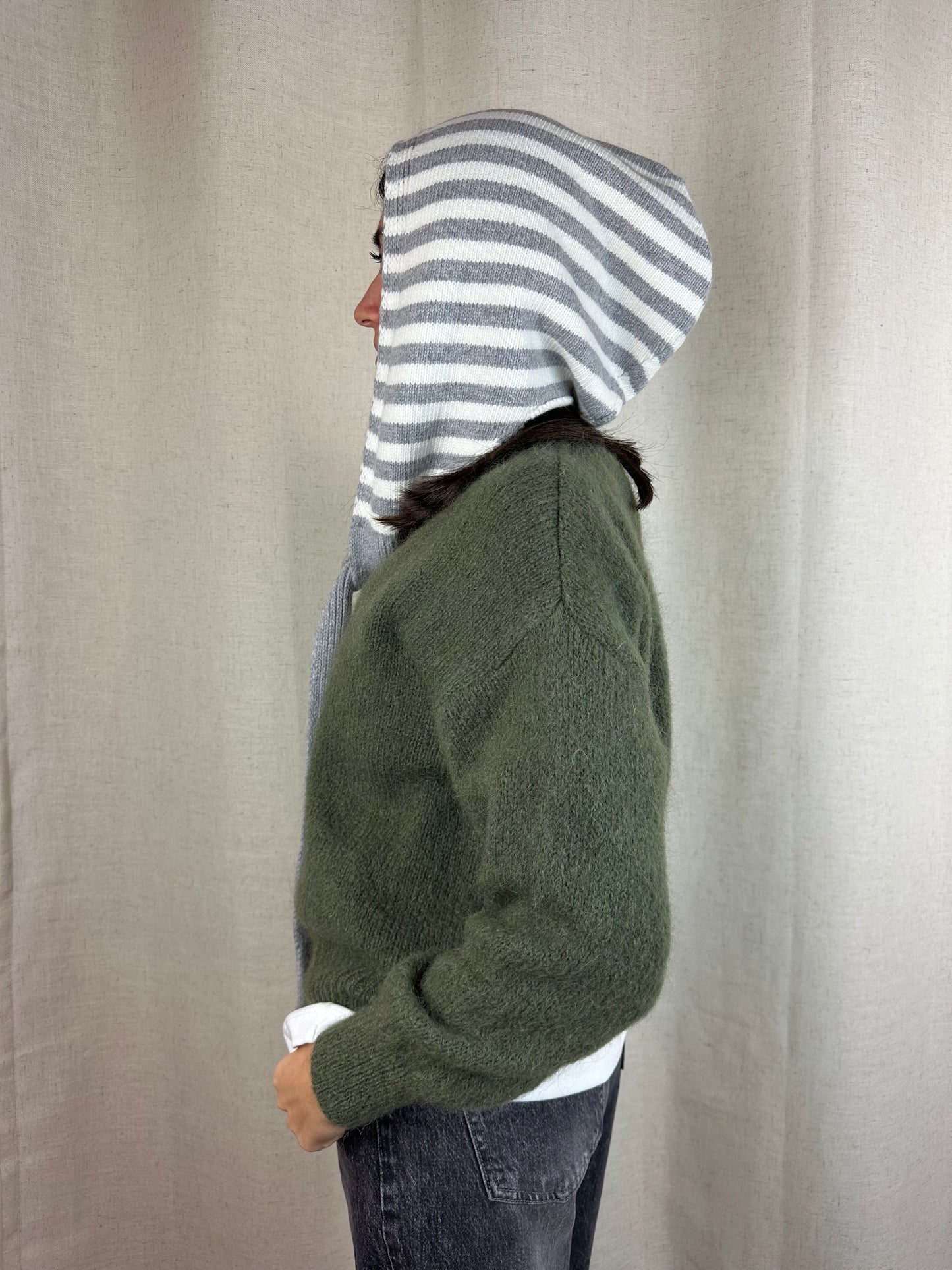 CAPPUCCIO RIGHE GRIGIO