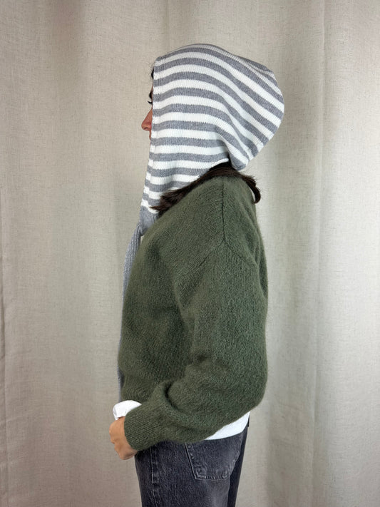 CAPPUCCIO RIGHE GRIGIO