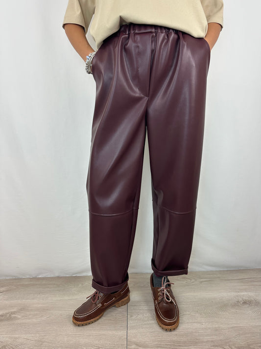 PANTALONE BURGUNDY ECOPELLE