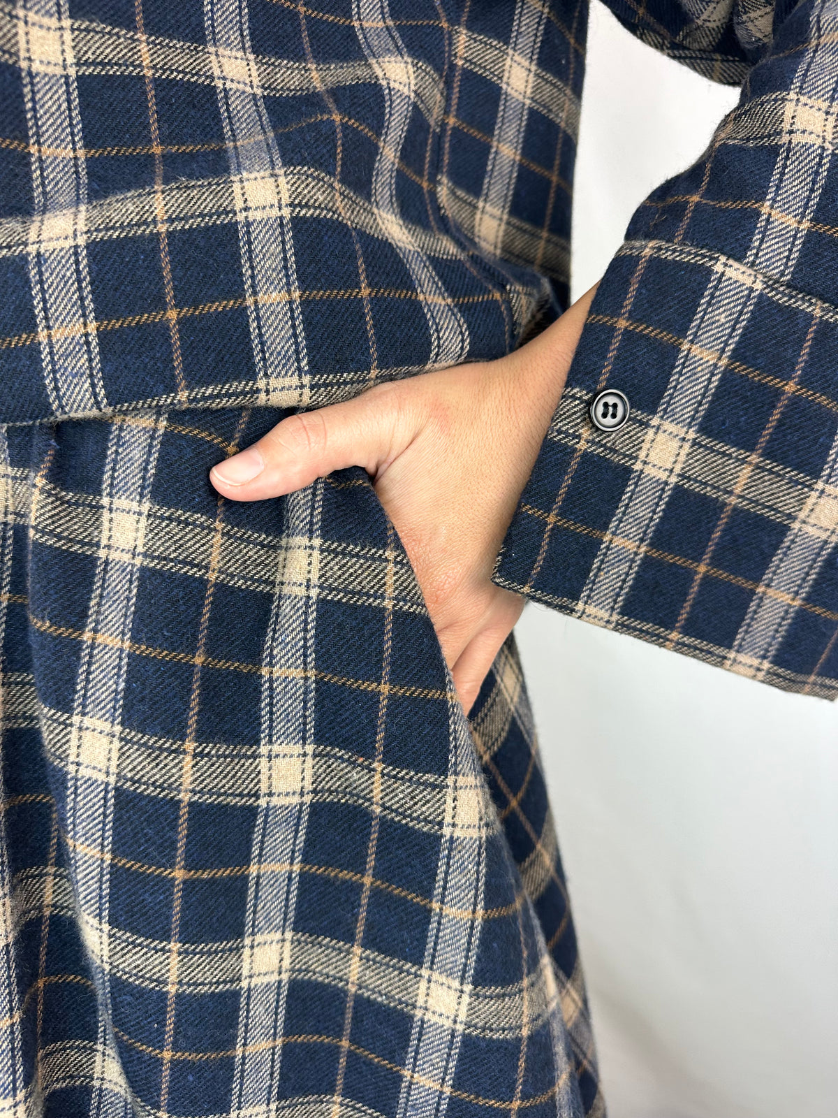 CAMICIA CHECK IN FLANELLA BLU|BEIGE