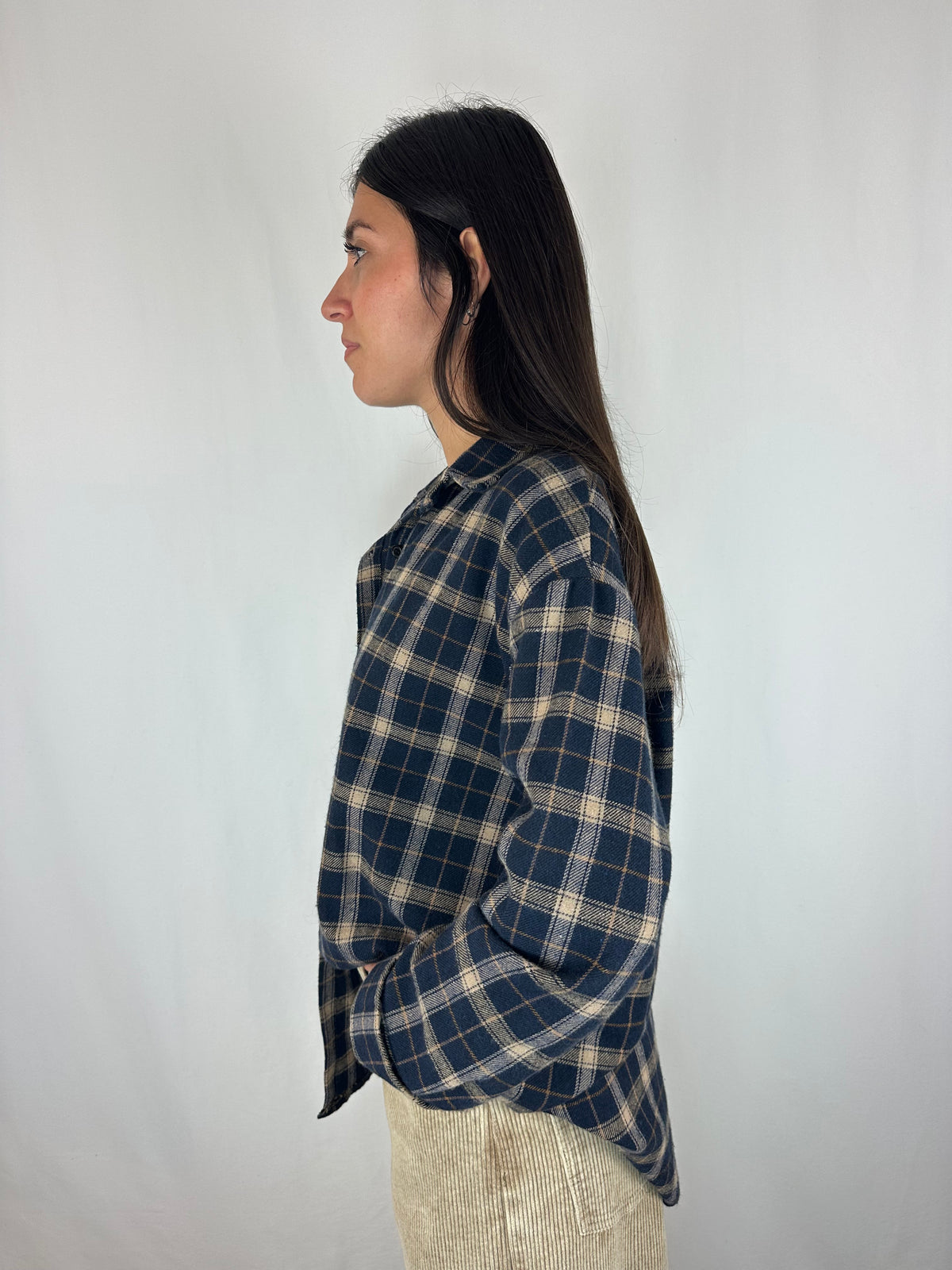 CAMICIA CHECK IN FLANELLA BLU|BEIGE