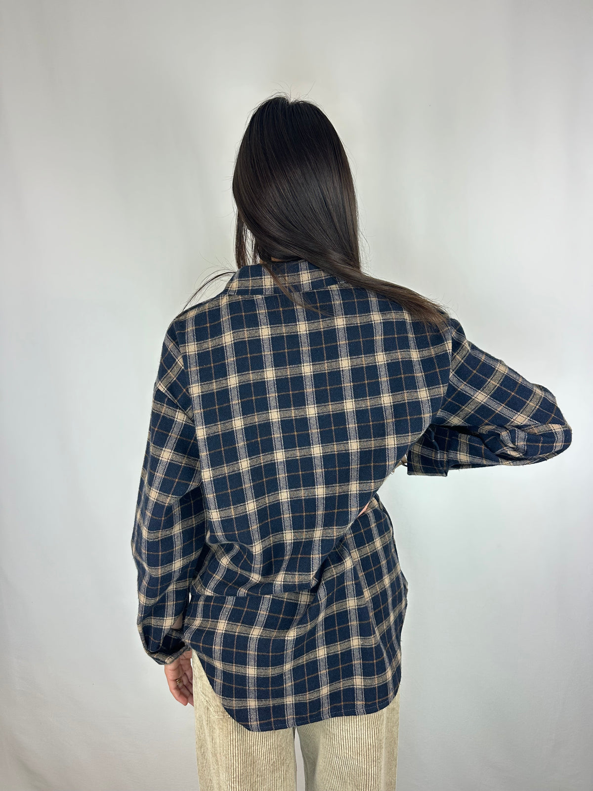 CAMICIA CHECK IN FLANELLA BLU|BEIGE