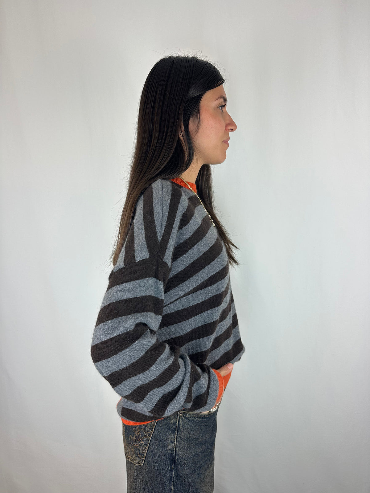MAGLIONCINO LANA E CASHMERE GRIGIO|MARRONE|ARANCIO