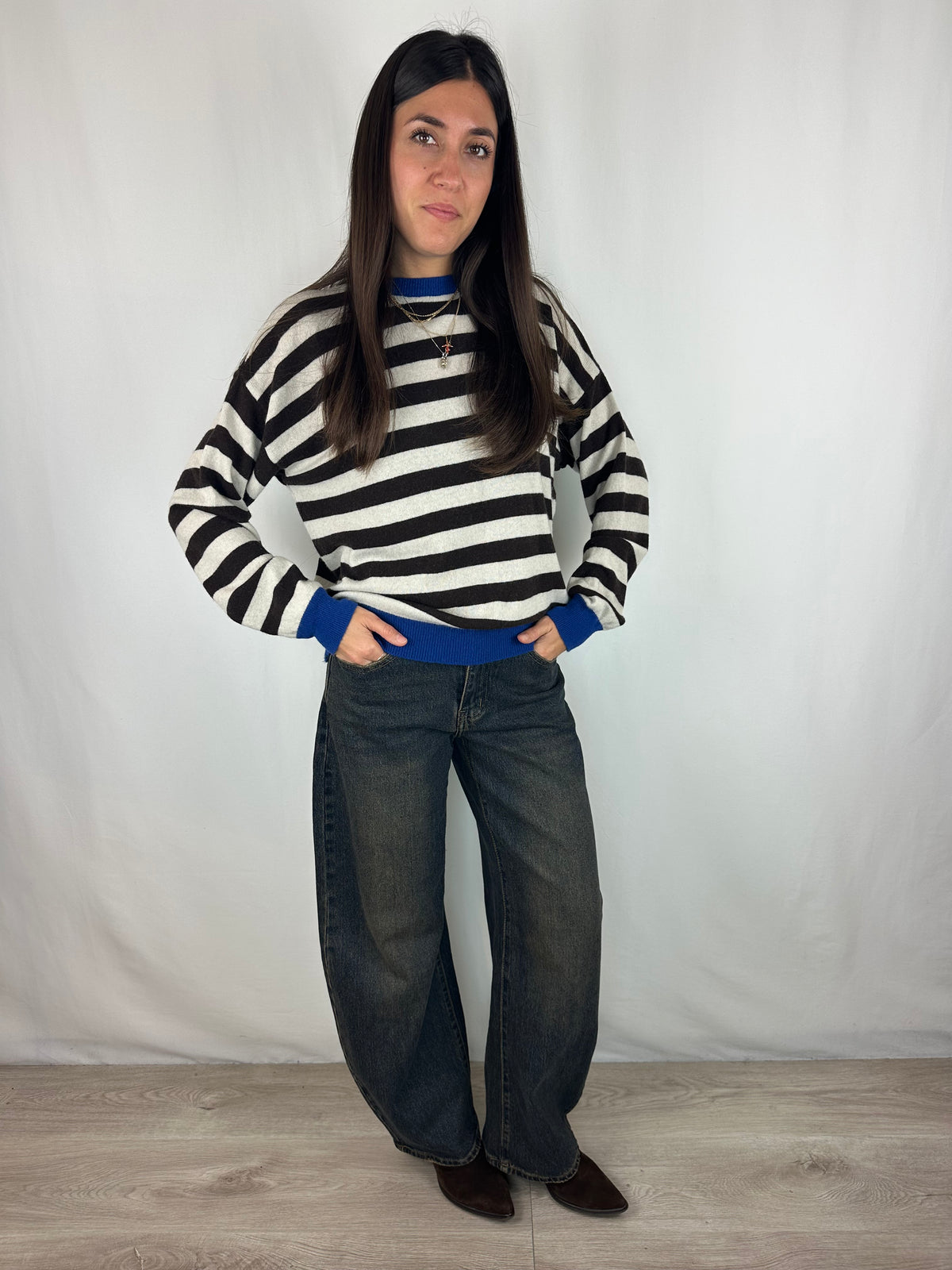 MAGLIONCINO LANA E CASHMERE MARRONE|BEIGE|BLUETTE