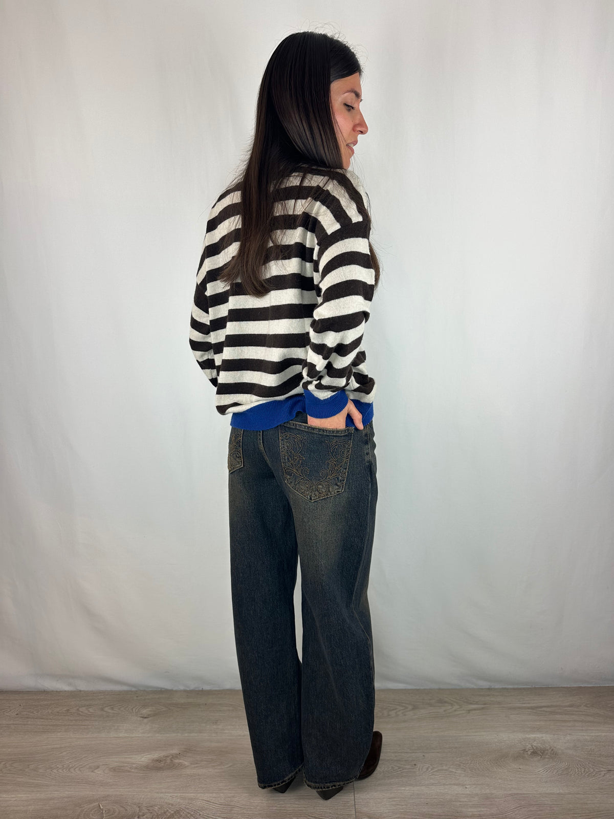MAGLIONCINO LANA E CASHMERE MARRONE|BEIGE|BLUETTE