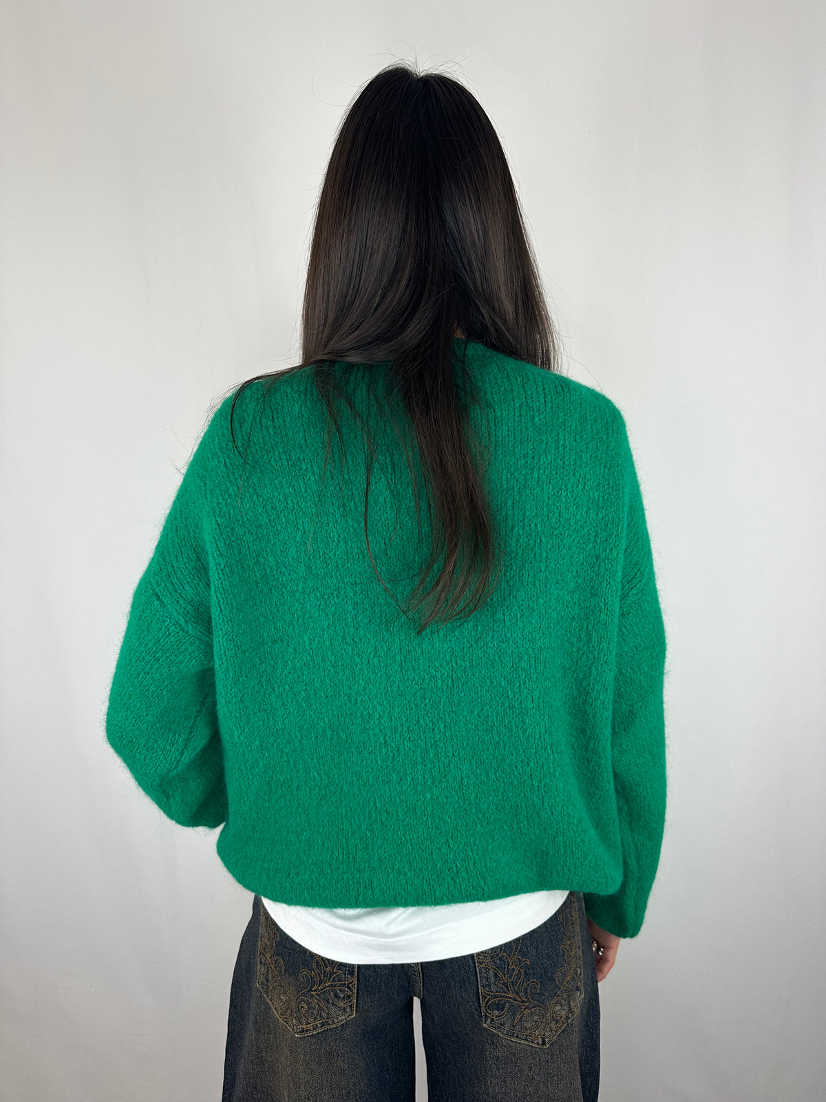 CARDIGAN VERDE IN LANA