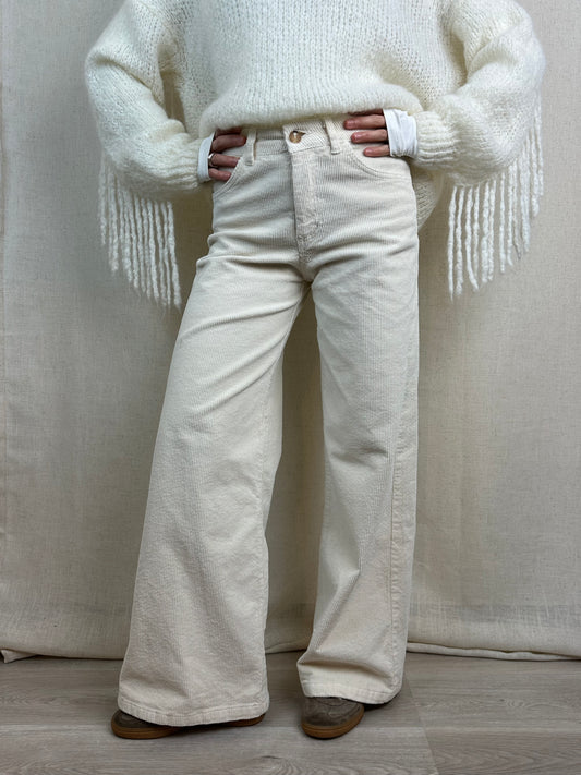 PANTALONE PANNA VELLUTO A COSTE