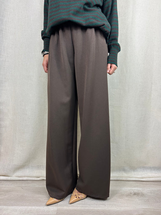 PANTALONE MARRONE PALAZZO