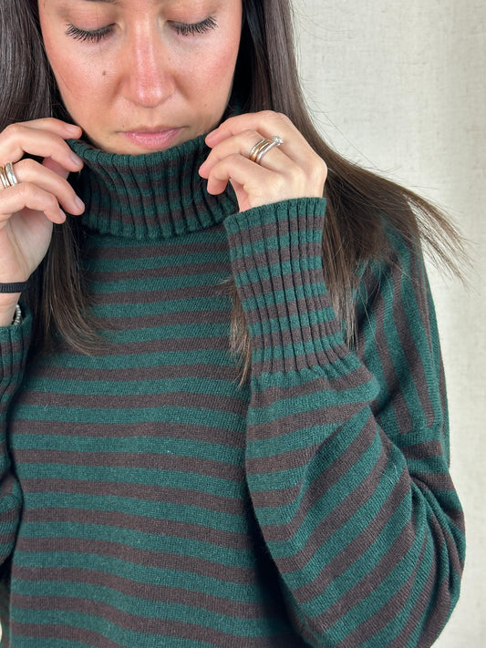 DOLCEVITA A RIGHE VERDE E MARRONE