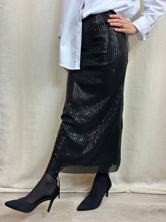 GONNA NERA PAILLETTES