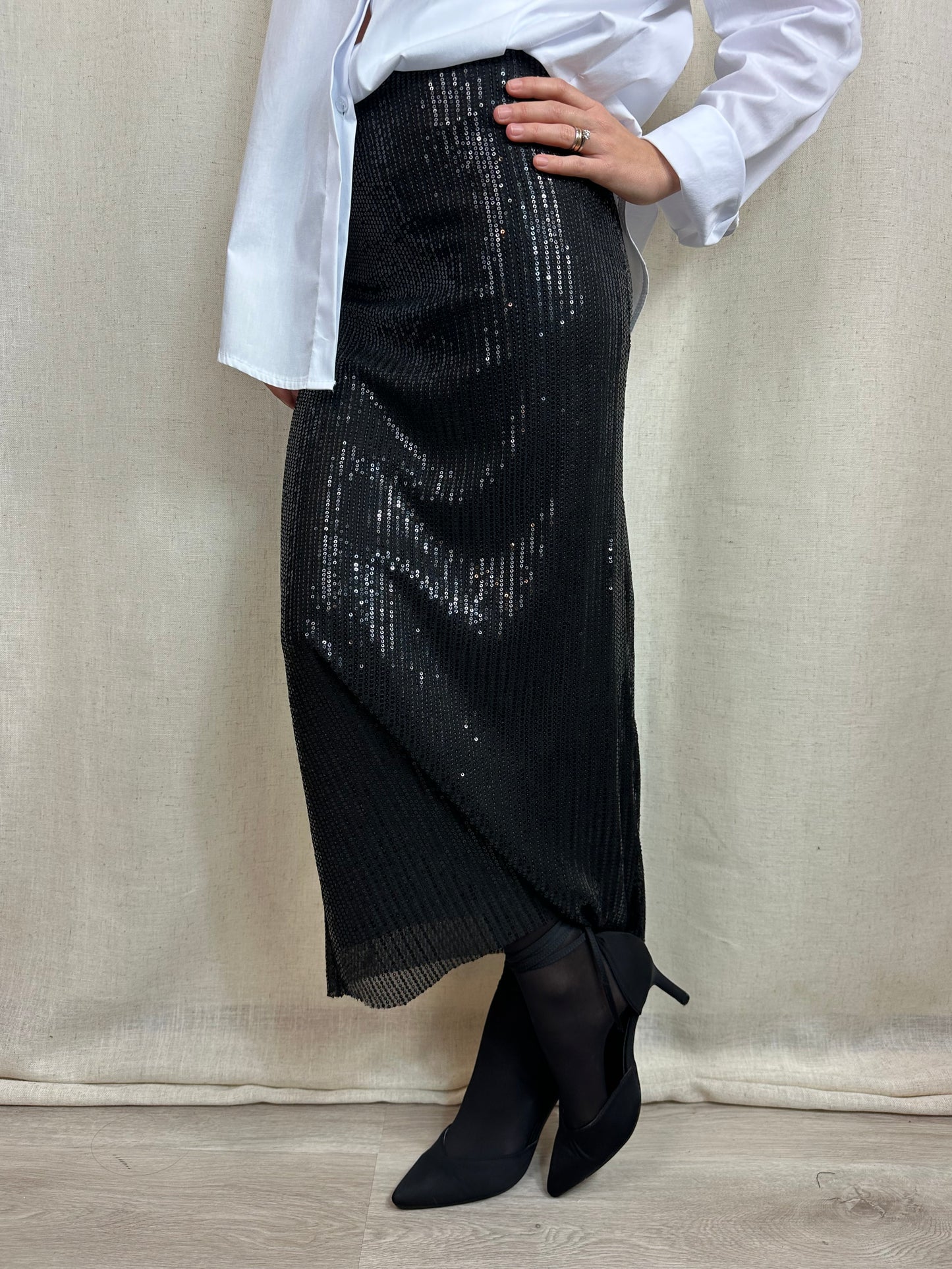 GONNA NERA PAILLETTES