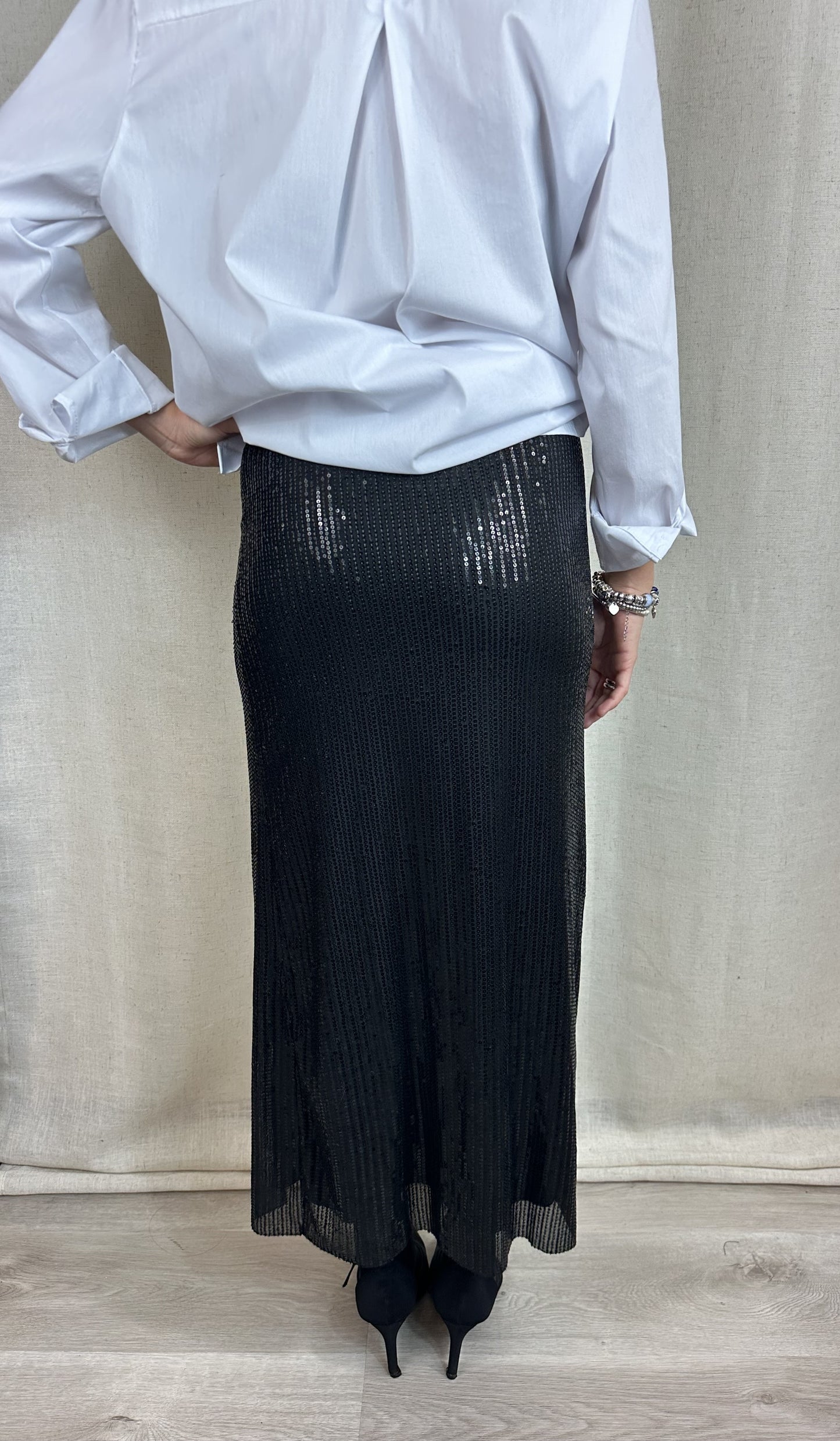 GONNA NERA PAILLETTES