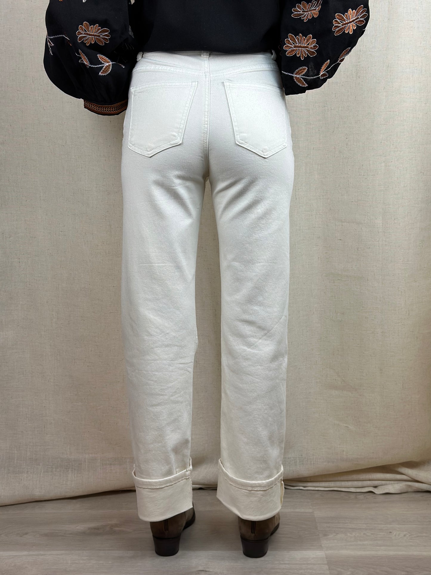JEANS BIANCO RISVOLTO