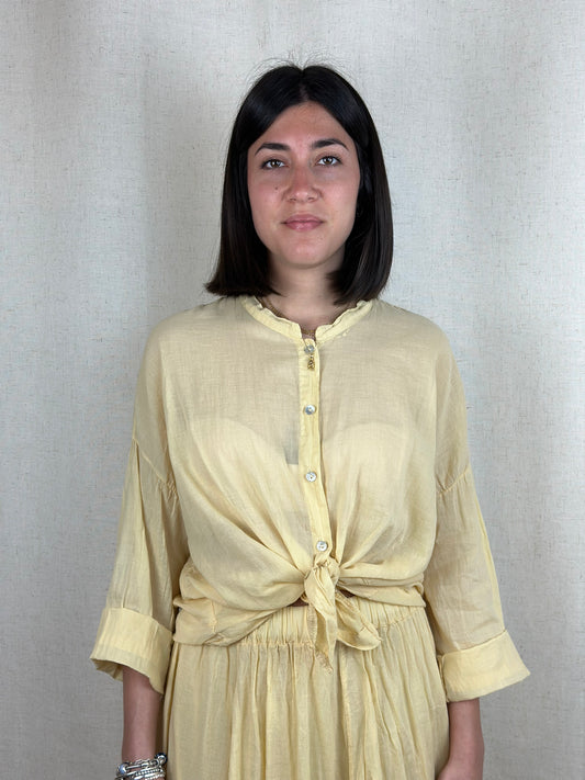CAMICIA IN COTONE LEGGERISSIMA GIALLO BURRO