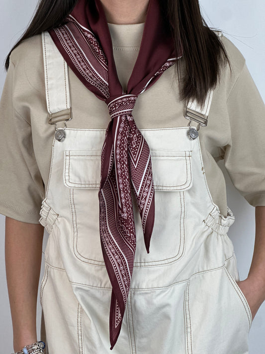 FOULARD BORDEAUX FANTASIA PAISLEY