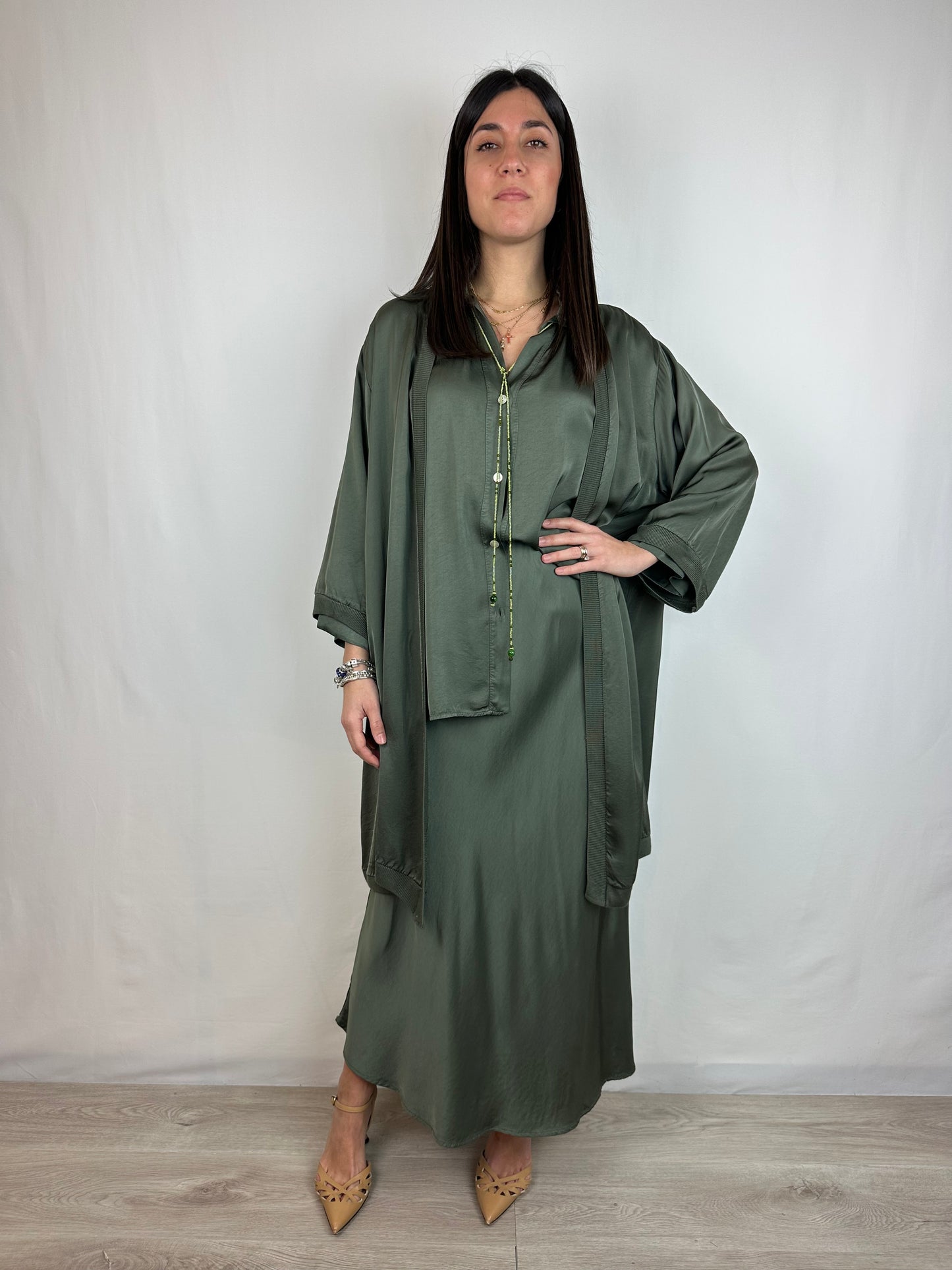 CARDIGAN VERDE VISCOSA