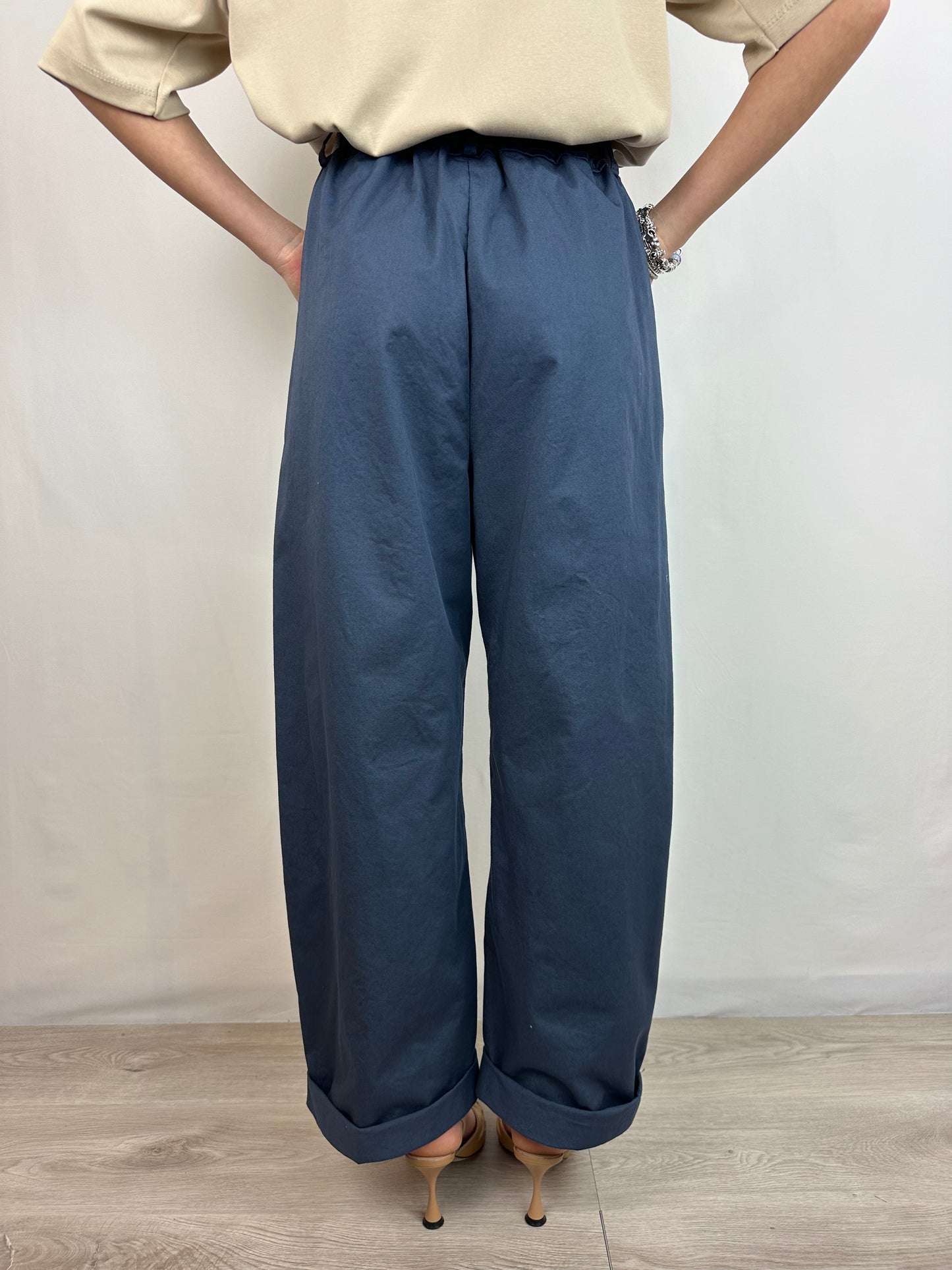 PANTALONE BLU IN COTONE