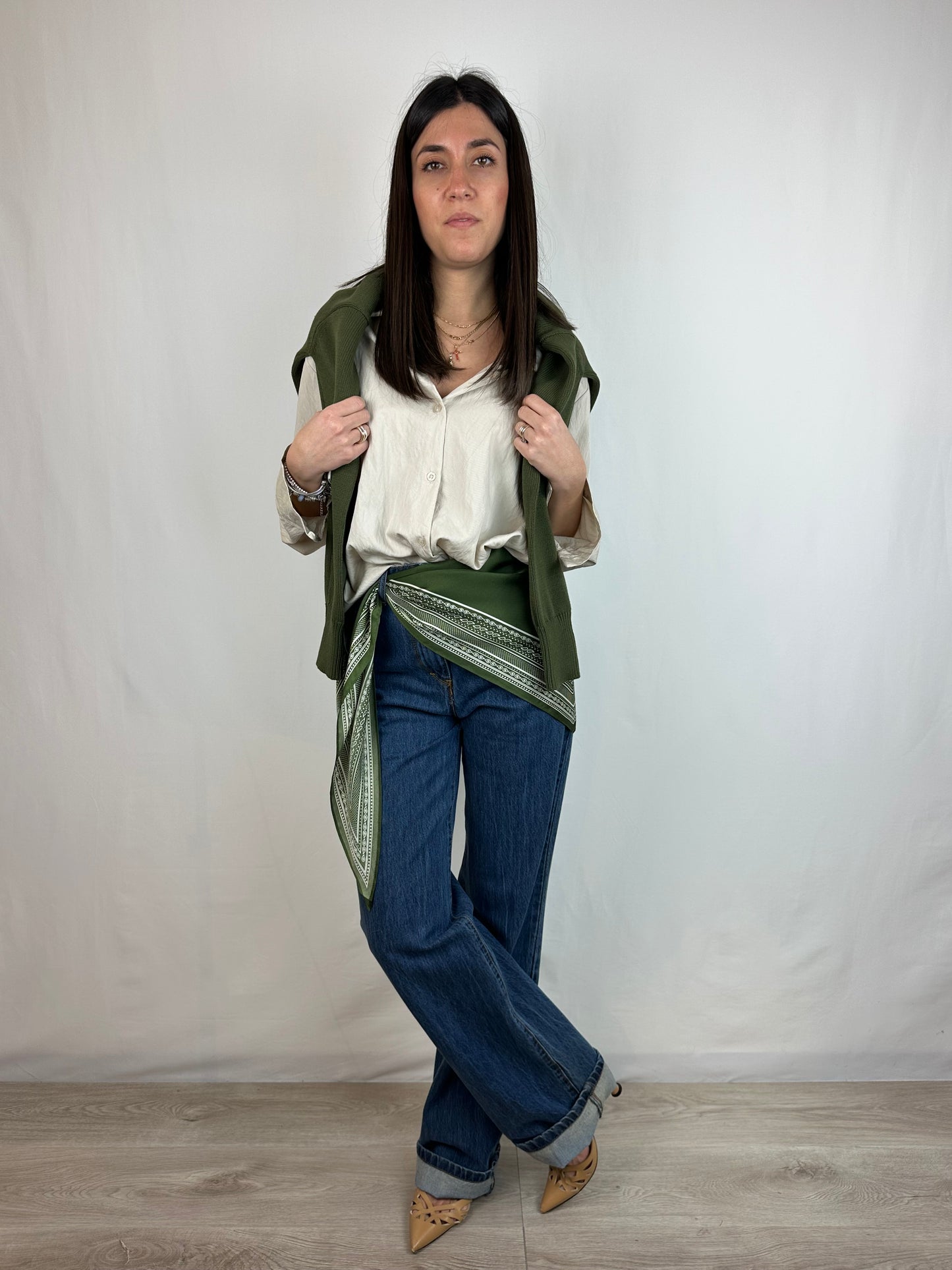 FOULARD VERDE FANTASIA PAISLEY