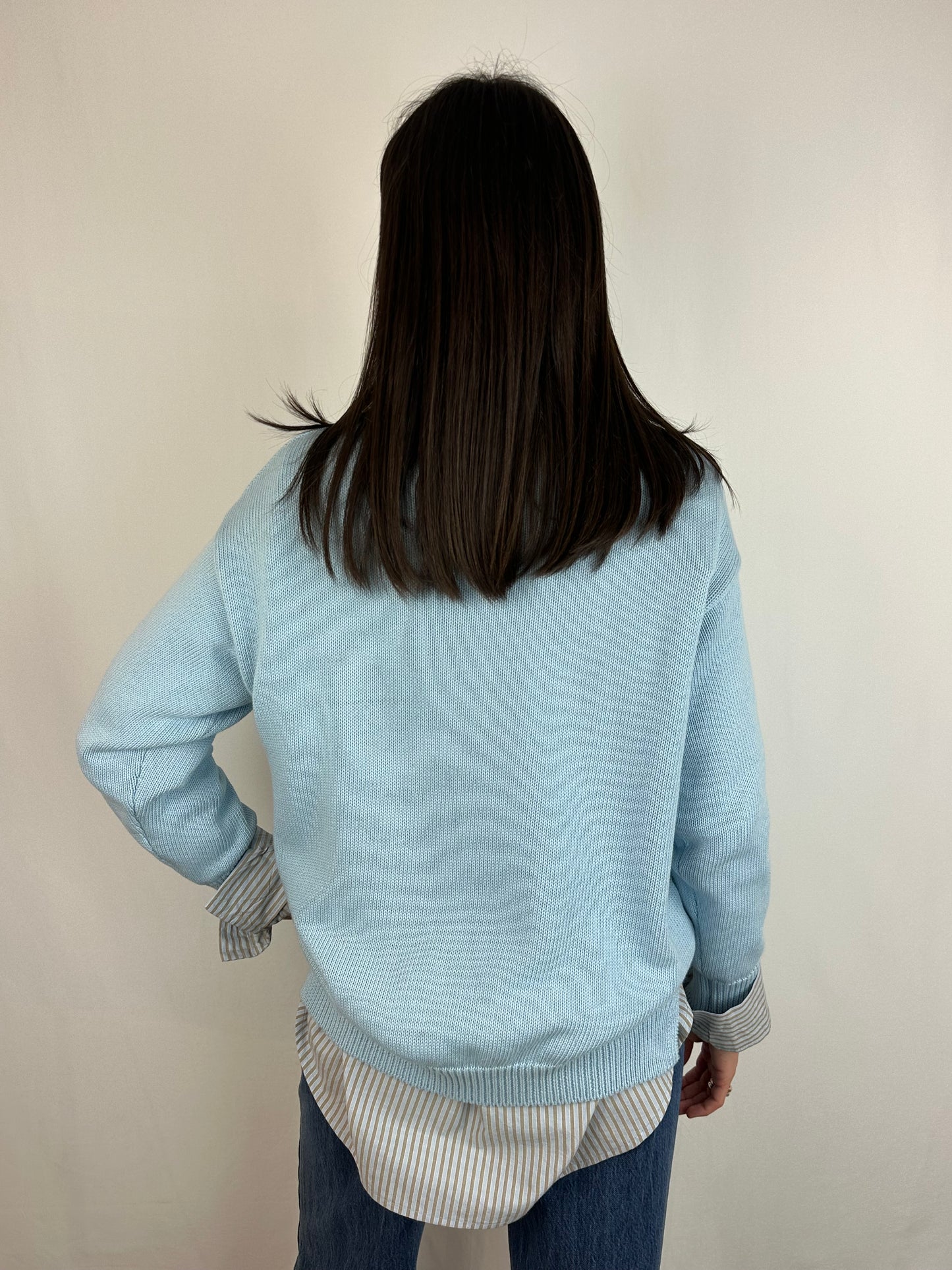 MAGLIONCINO AZZURRO COTONE