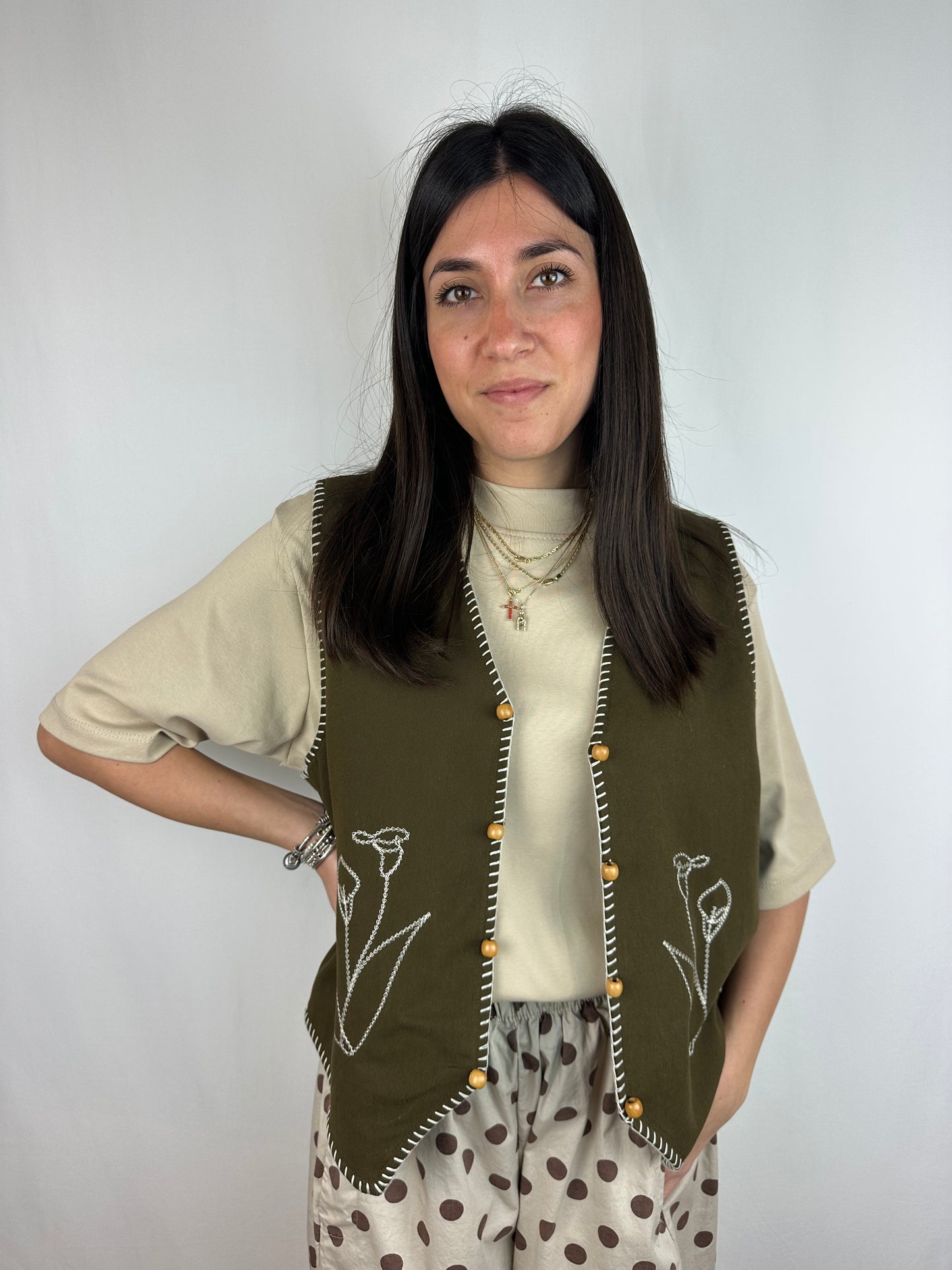 GILET MARRONE|VERDONE