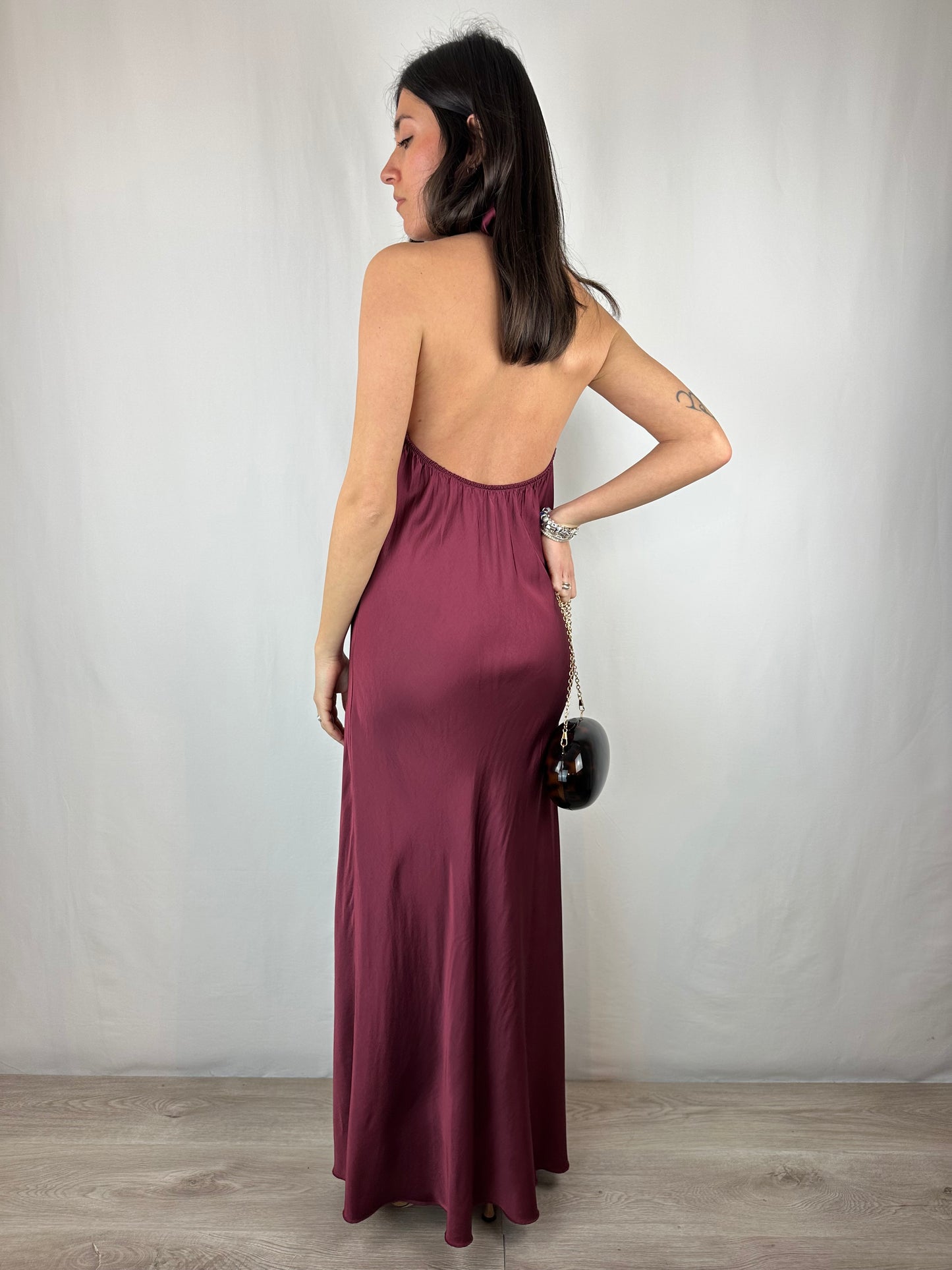 ABITO BURGUNDY SCOLLO ALL'AMERICANA