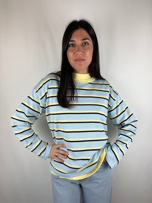 MAGLIONCINO RIGHE GIALLO|AZZURRO