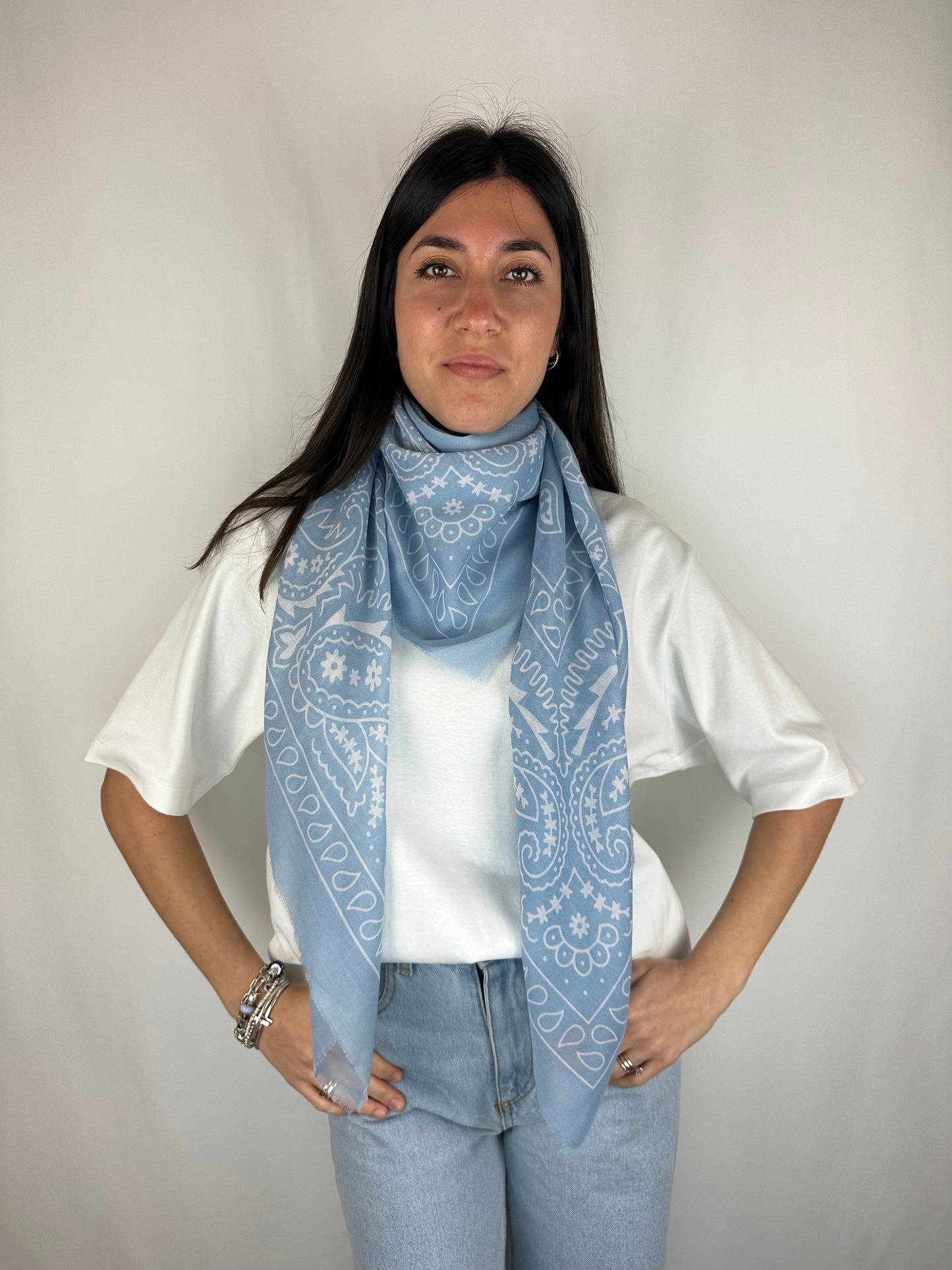 SCIARPA BANDANA AZZURRA