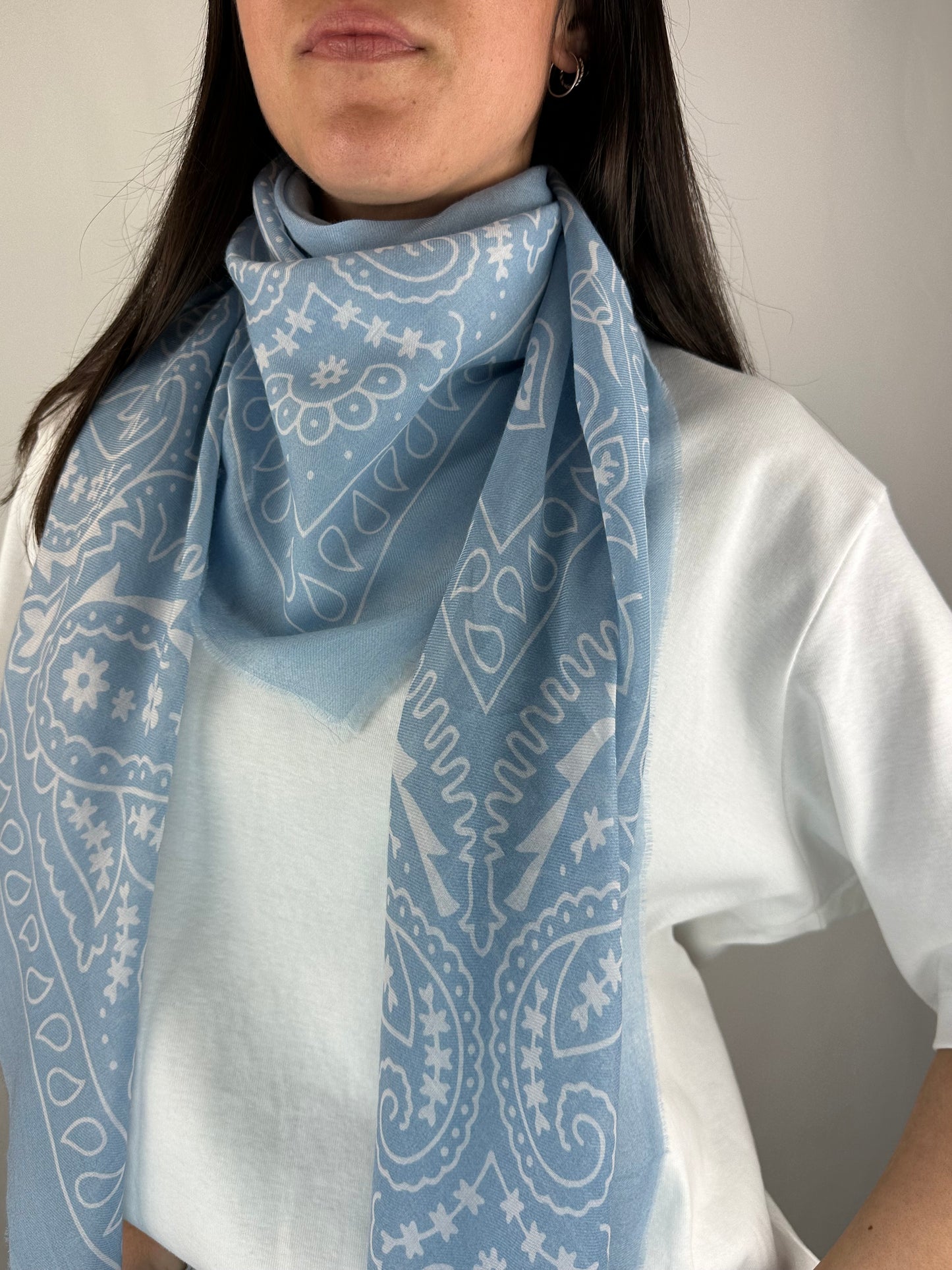 SCIARPA BANDANA AZZURRA