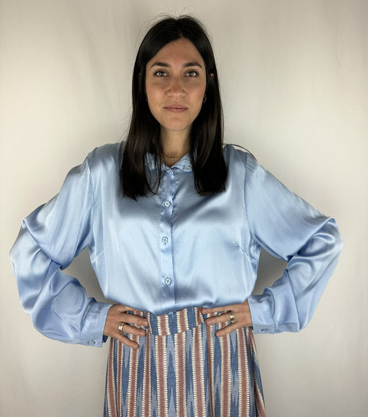 CAMICIA AZZURRA VISCOSA