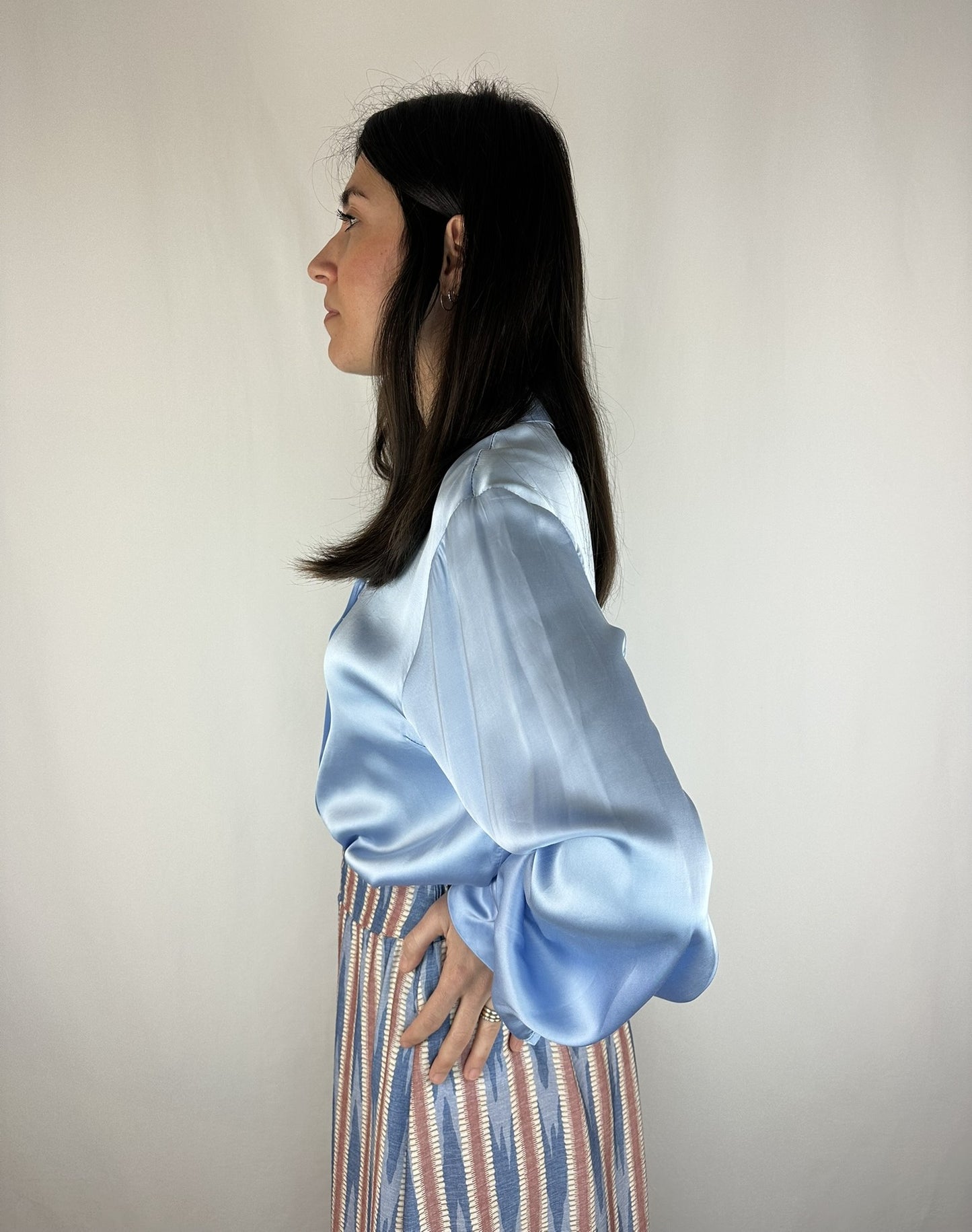 CAMICIA AZZURRA VISCOSA