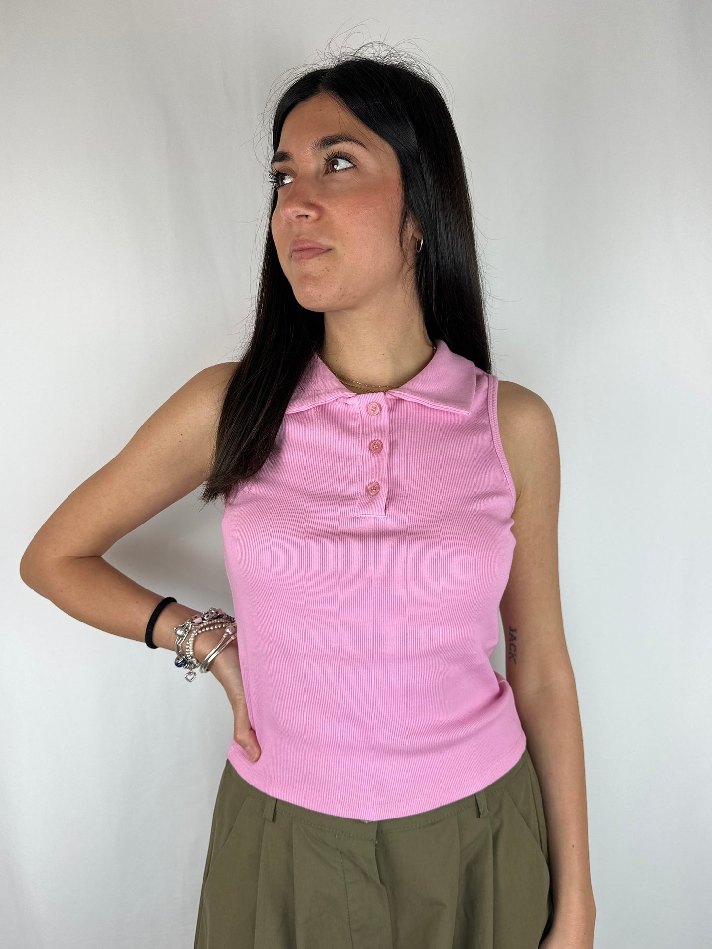 CANOTTA POLO ROSA