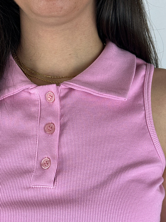 CANOTTA POLO ROSA