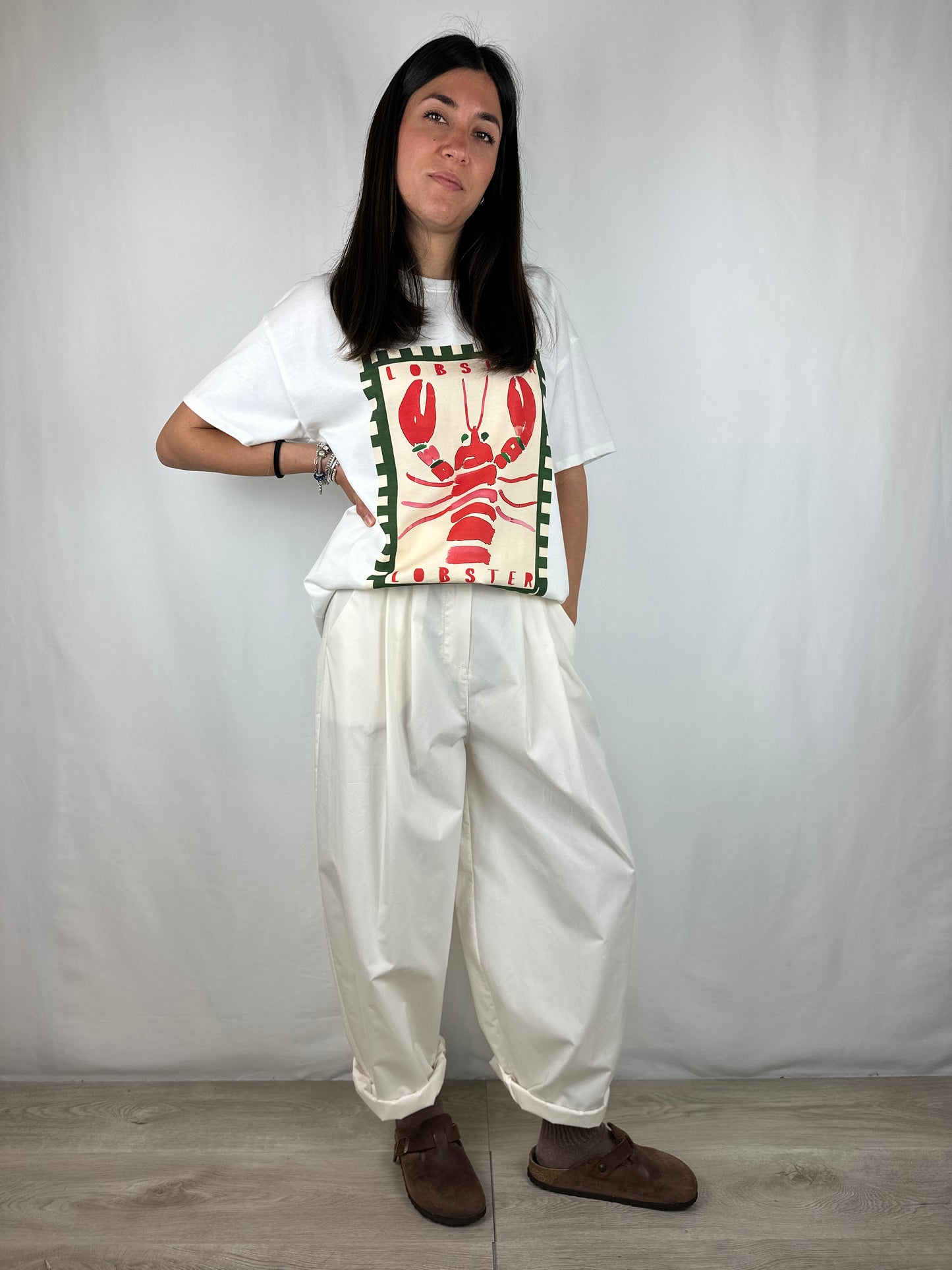 PANTALONE  PANNA IN COTONE