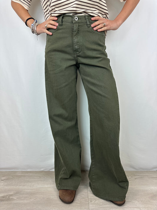 JEANS VERDE MILITARE