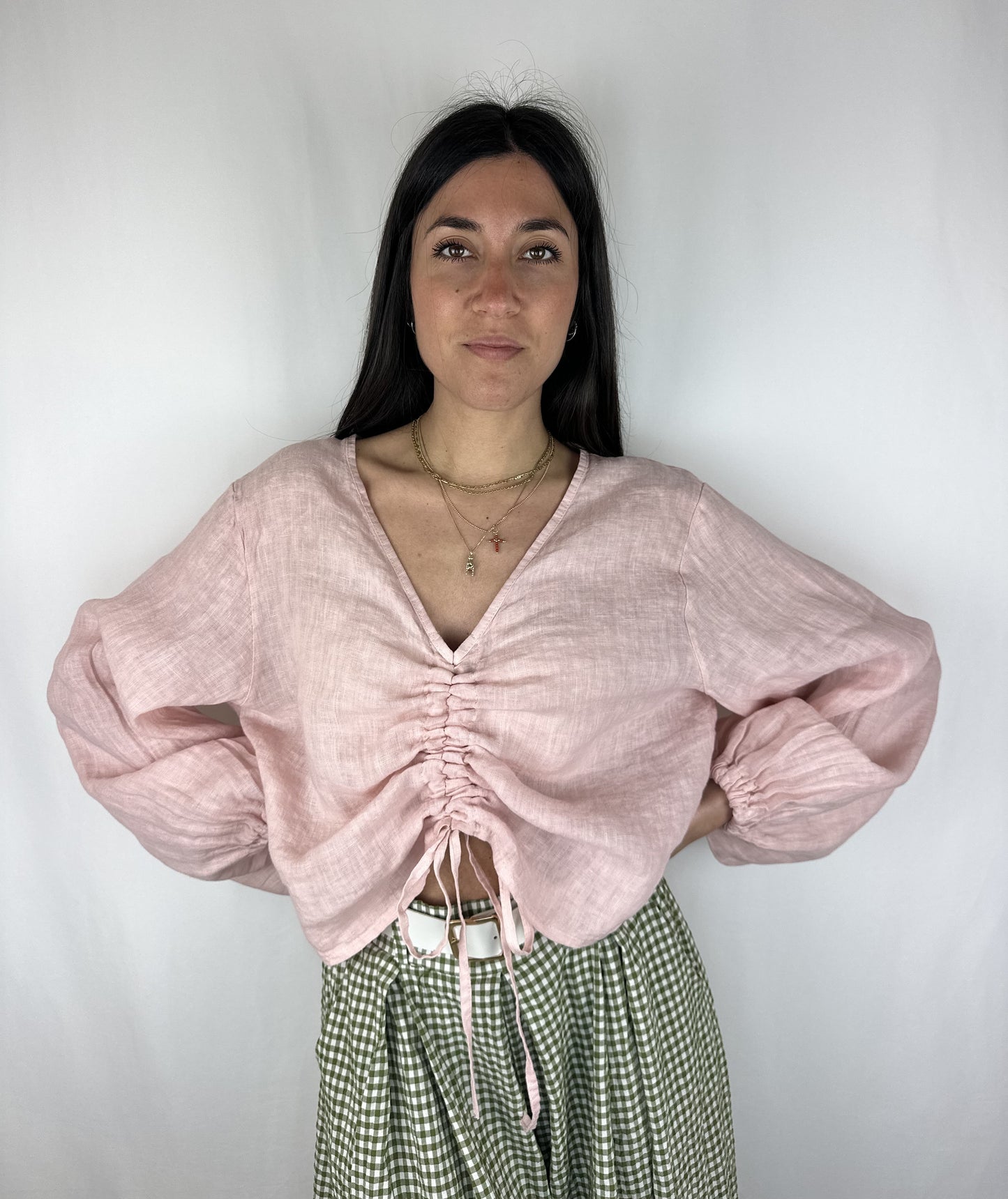 MAGLIA LINO ROSA