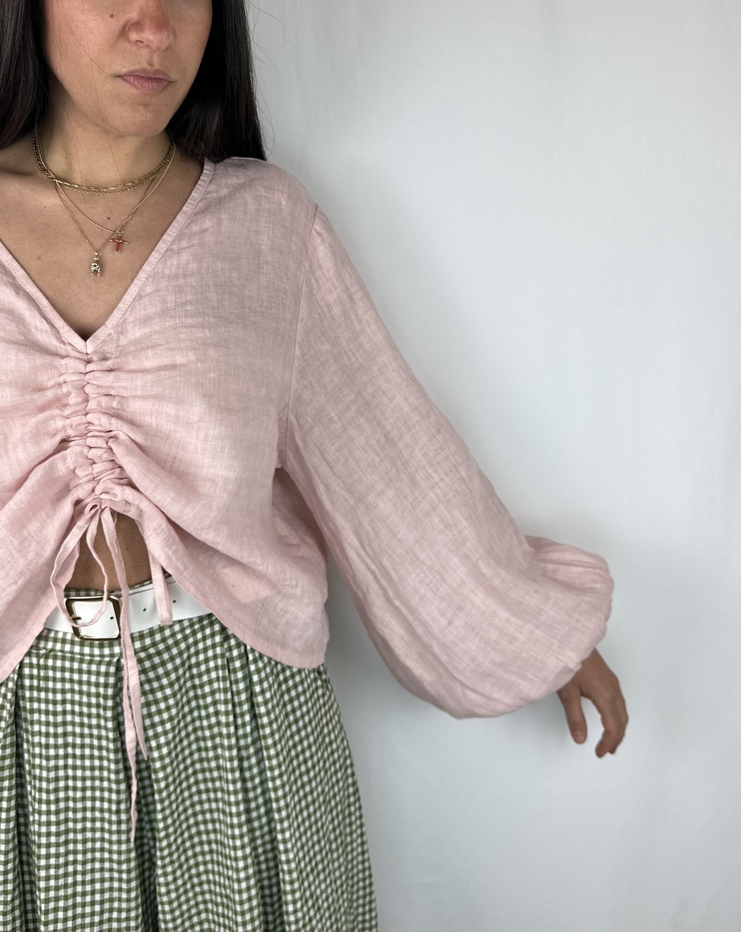 MAGLIA LINO ROSA