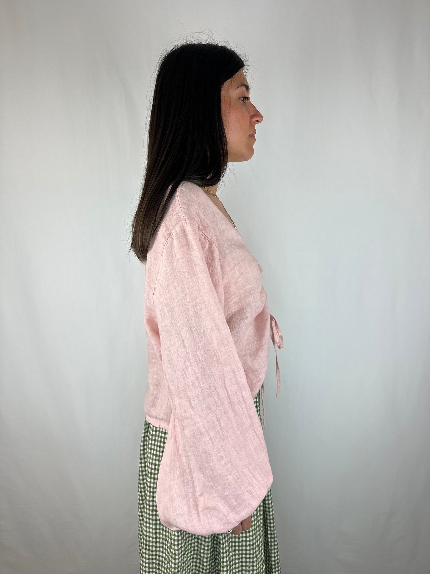 MAGLIA LINO ROSA