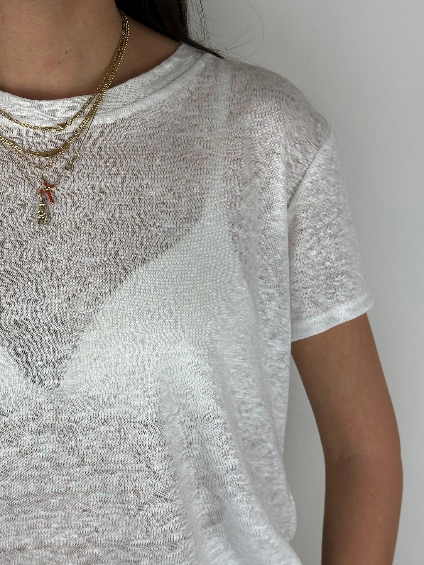 T-SHIRT BIANCA LINO