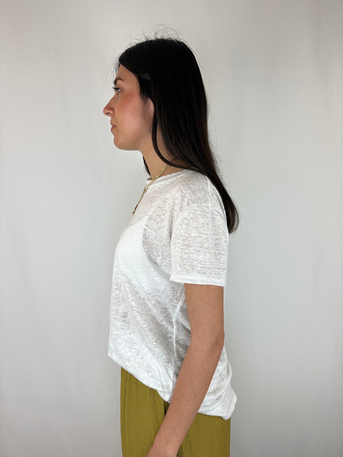 T-SHIRT BIANCA LINO